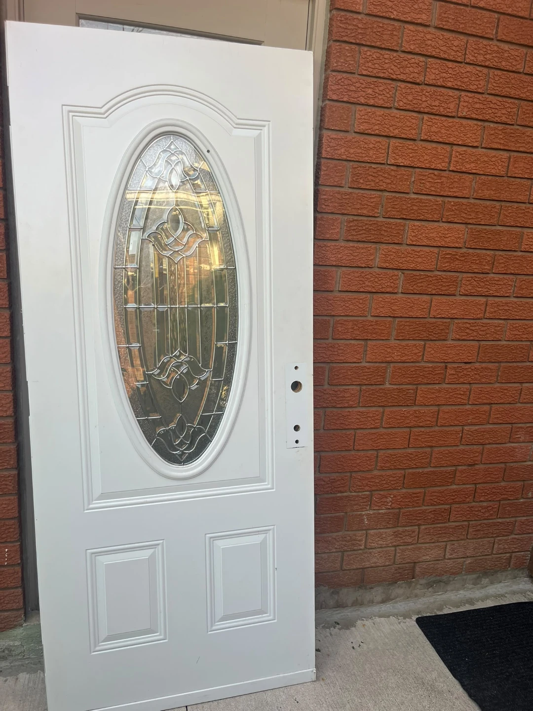 White Exterior Door with Oval Glass Insert - photo 5
