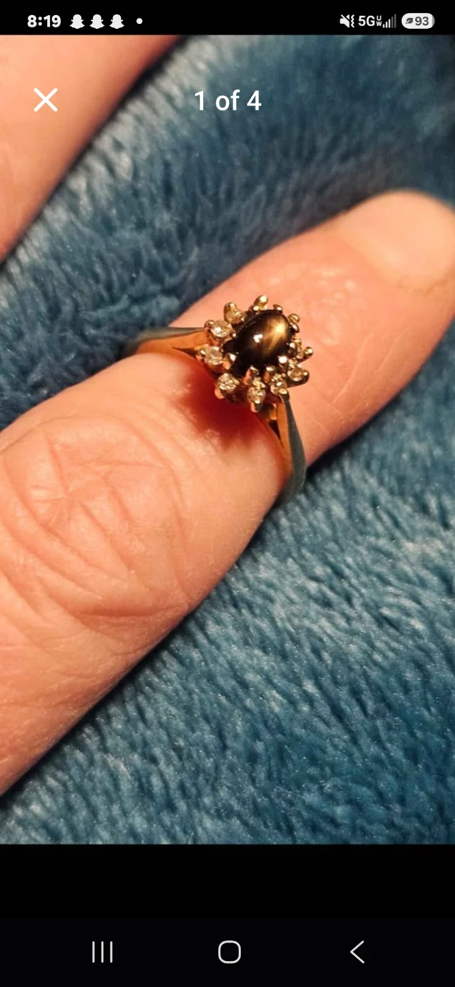 Black sapphire diamond ring