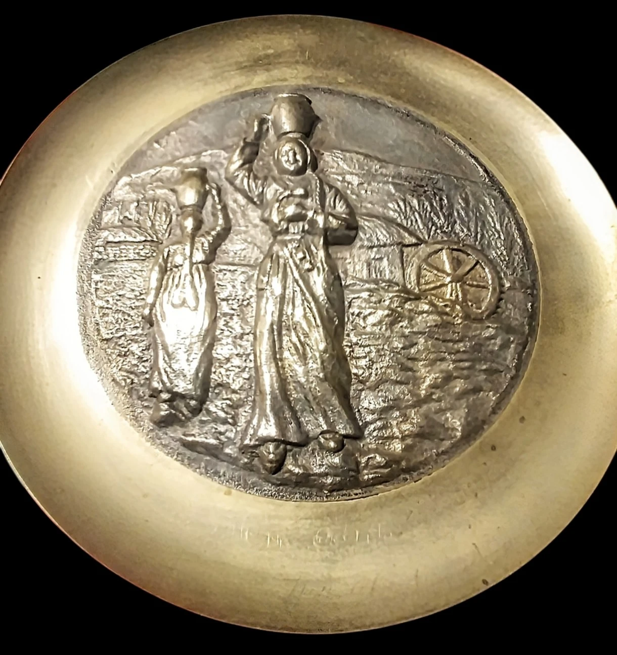 Decorative Plate with Embossed Scene