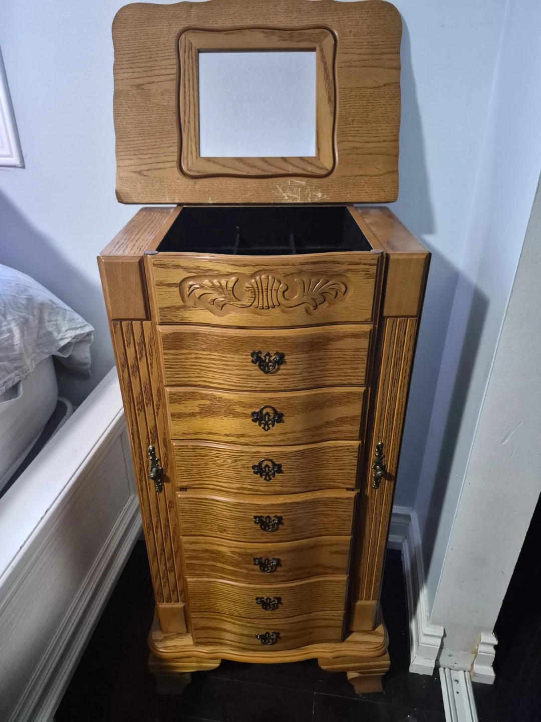 Wooden Jewelry Armoire with Mirror - photo 2
