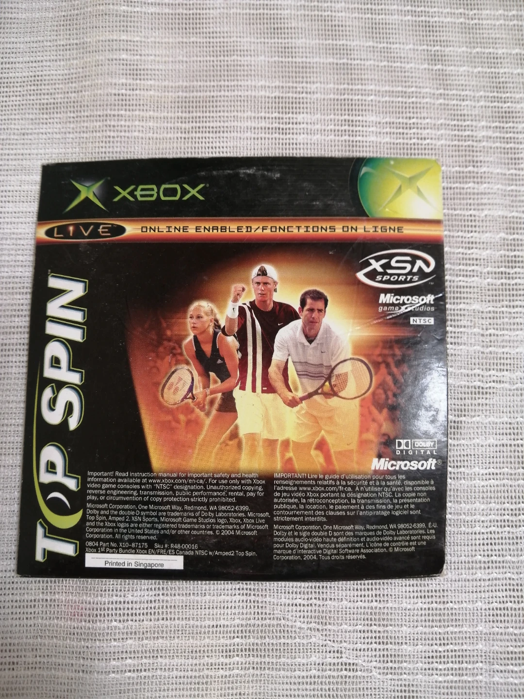 Top Spin Video Game for Xbox