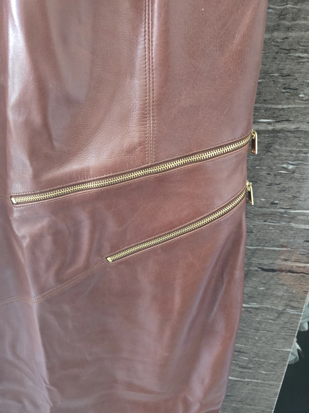 Michael Kors Brown Leather Dress Size 6 - photo 3