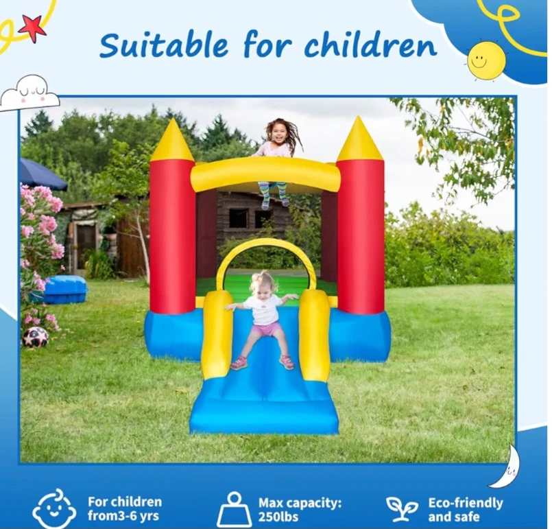 Inflatable Bounce House Castle Playhouse with Slide