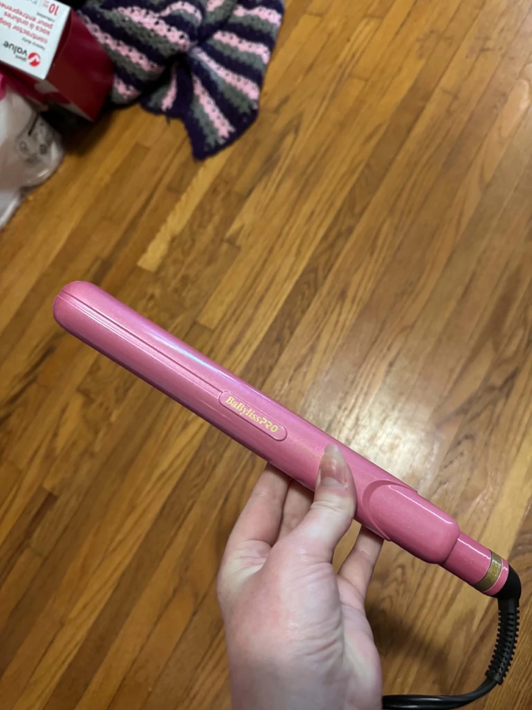 BabylissPRO Pink hair straightener  and amika spray