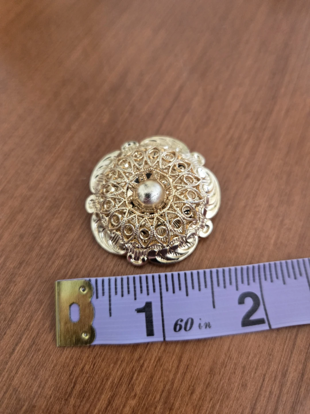 Vintage Gold Tone Floral Scarf Ring - photo 3
