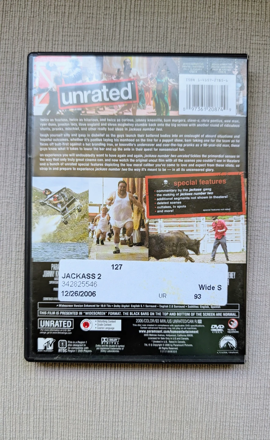 Jackass Number Two Unrated DVD Movie - photo 2