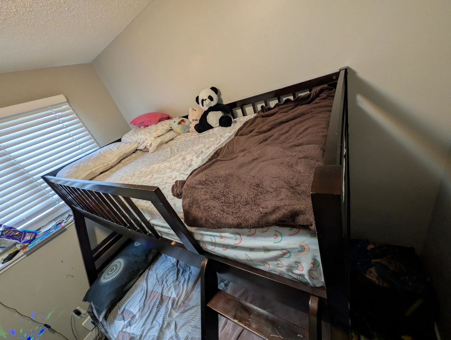 Twin over double bunk bed