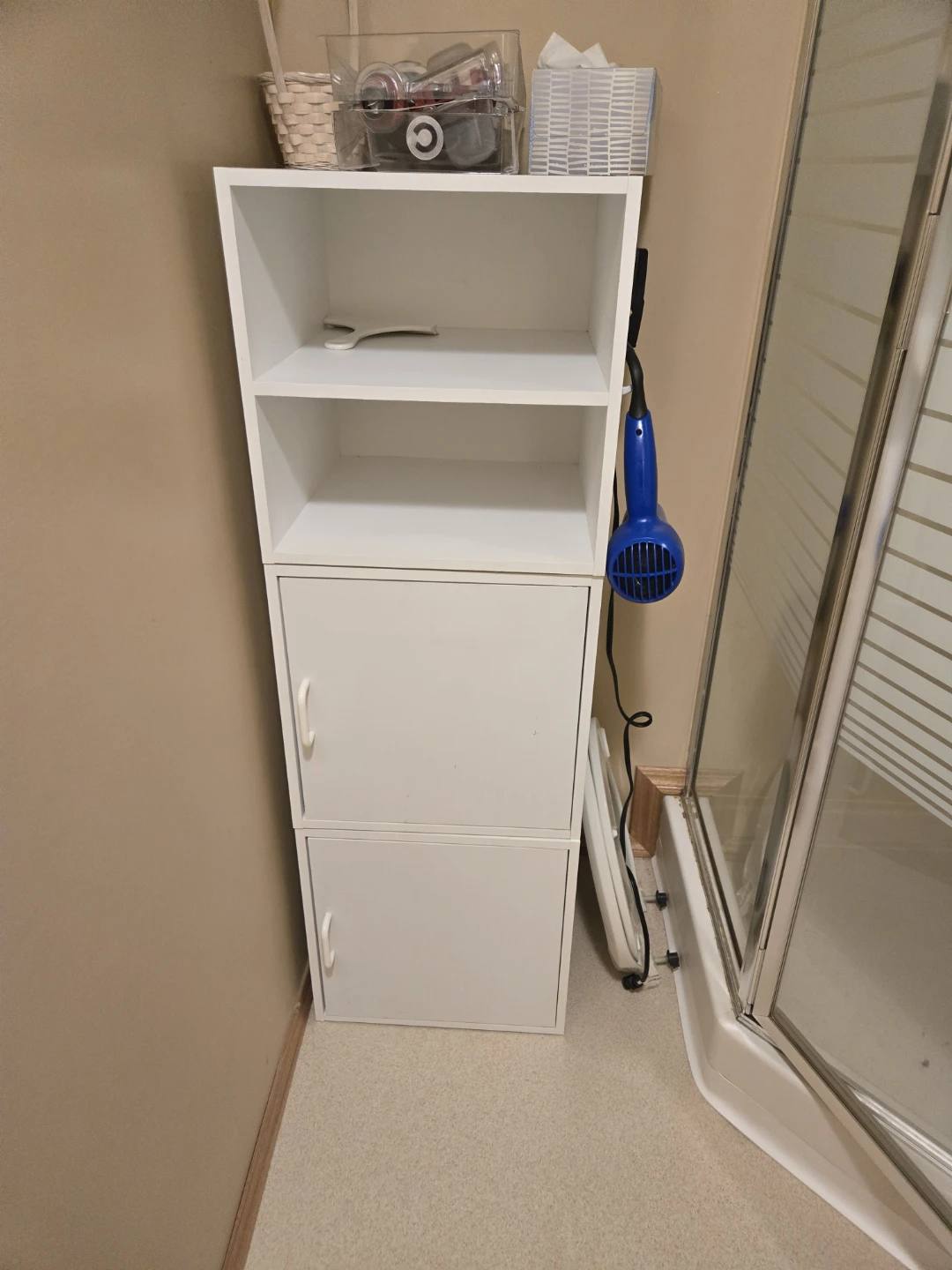 White Cube Storage Unit with Doors
