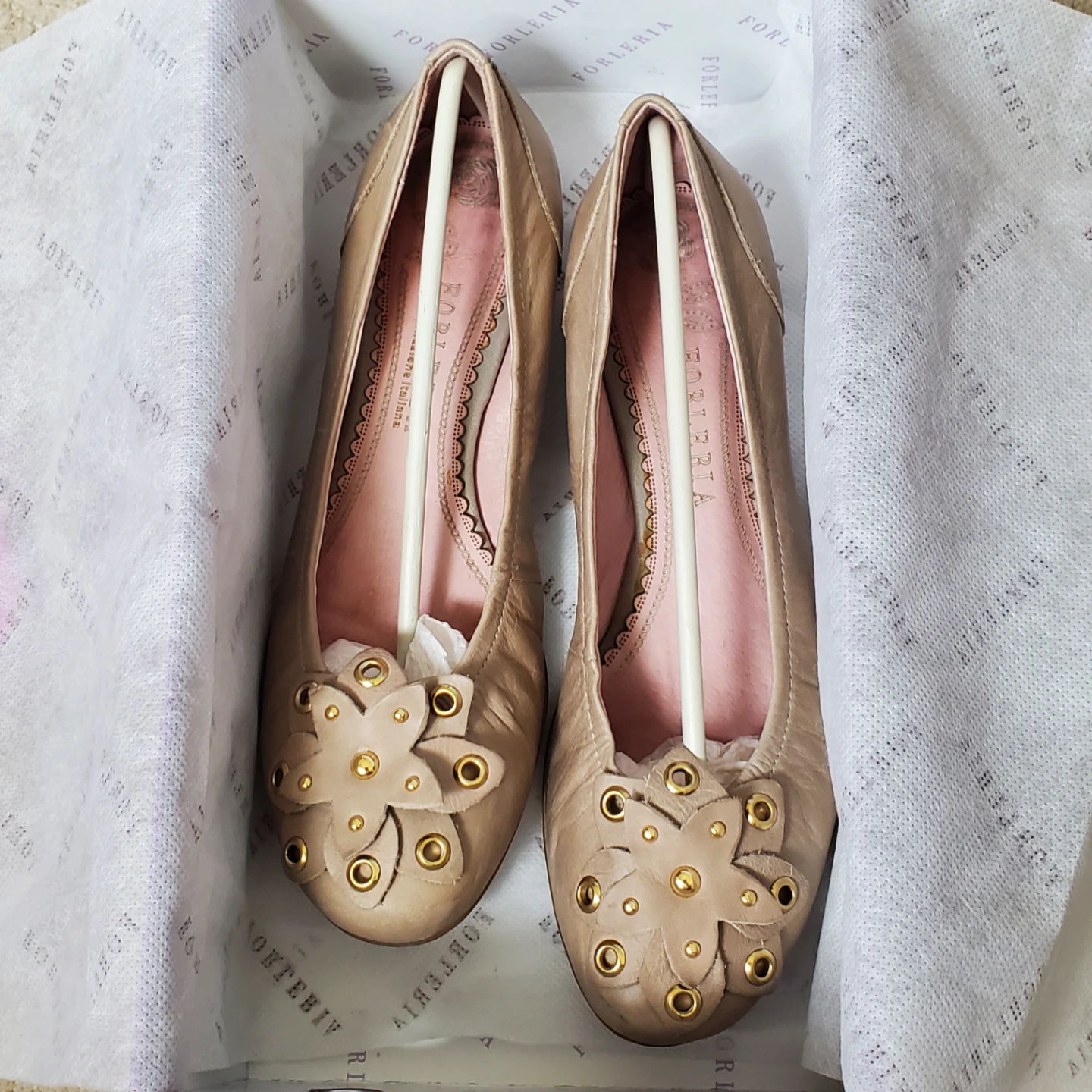 Forleria Women's Leather Shoes/Ballet Flats - Beige/Light Taupe - photo 2