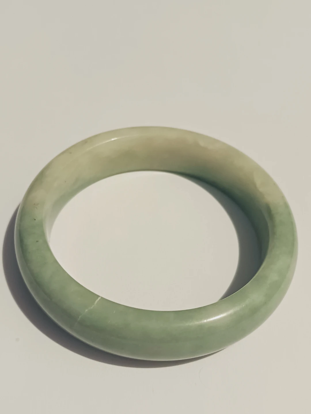Beautiful Jade Bangle Bracelet small size.  2.75" - photo 2