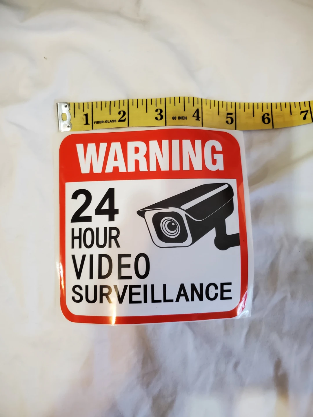 Warning 24 Hour Video Surveillance Sticker - photo 2