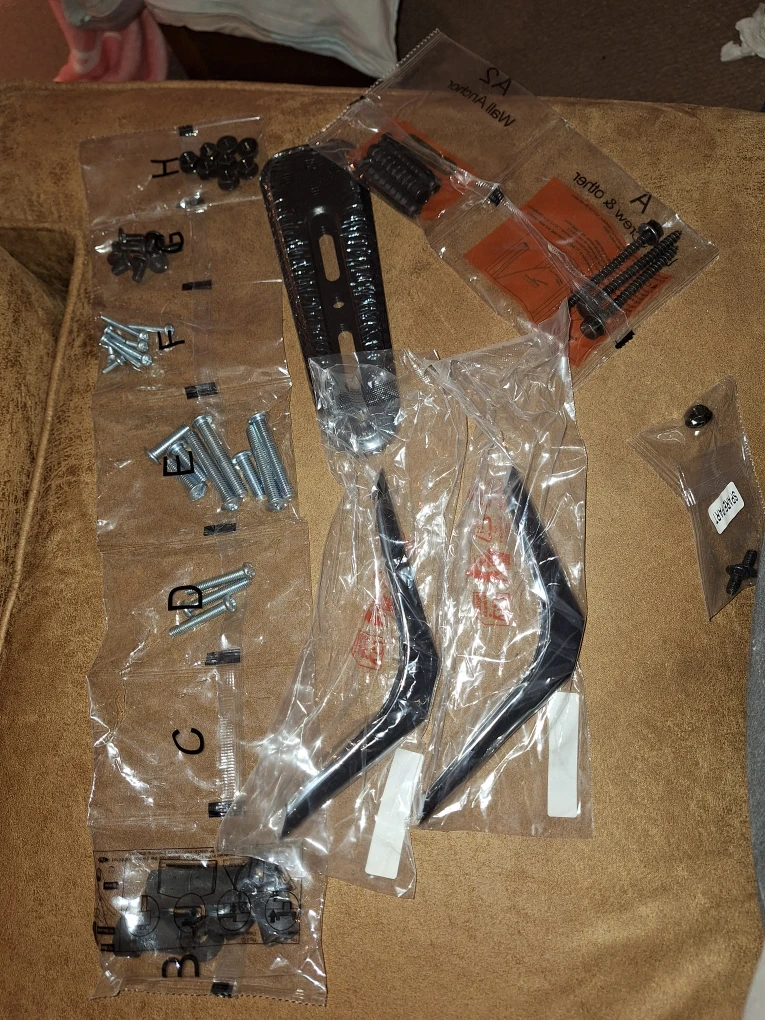 Extra pieces from a tv wall mount