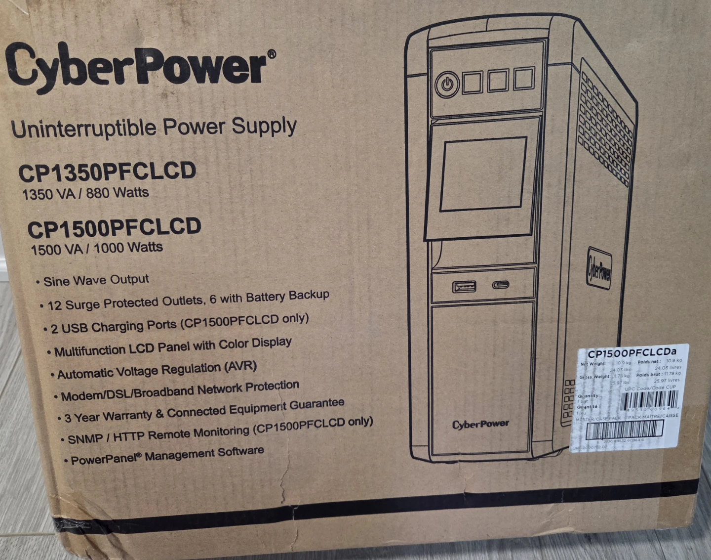 CyberPower CP1500PFCLCD PFC Sinewave UPS System, 1500VA/1000W - photo 4