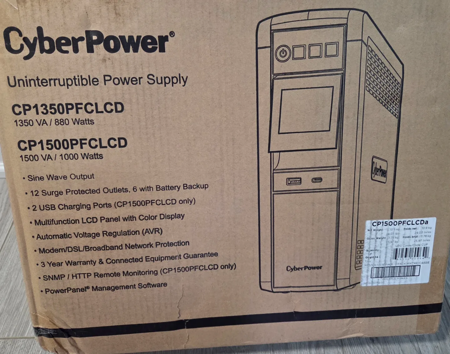 CyberPower CP1500PFCLCD PFC Sinewave UPS System, 1500VA/1000W - photo 4