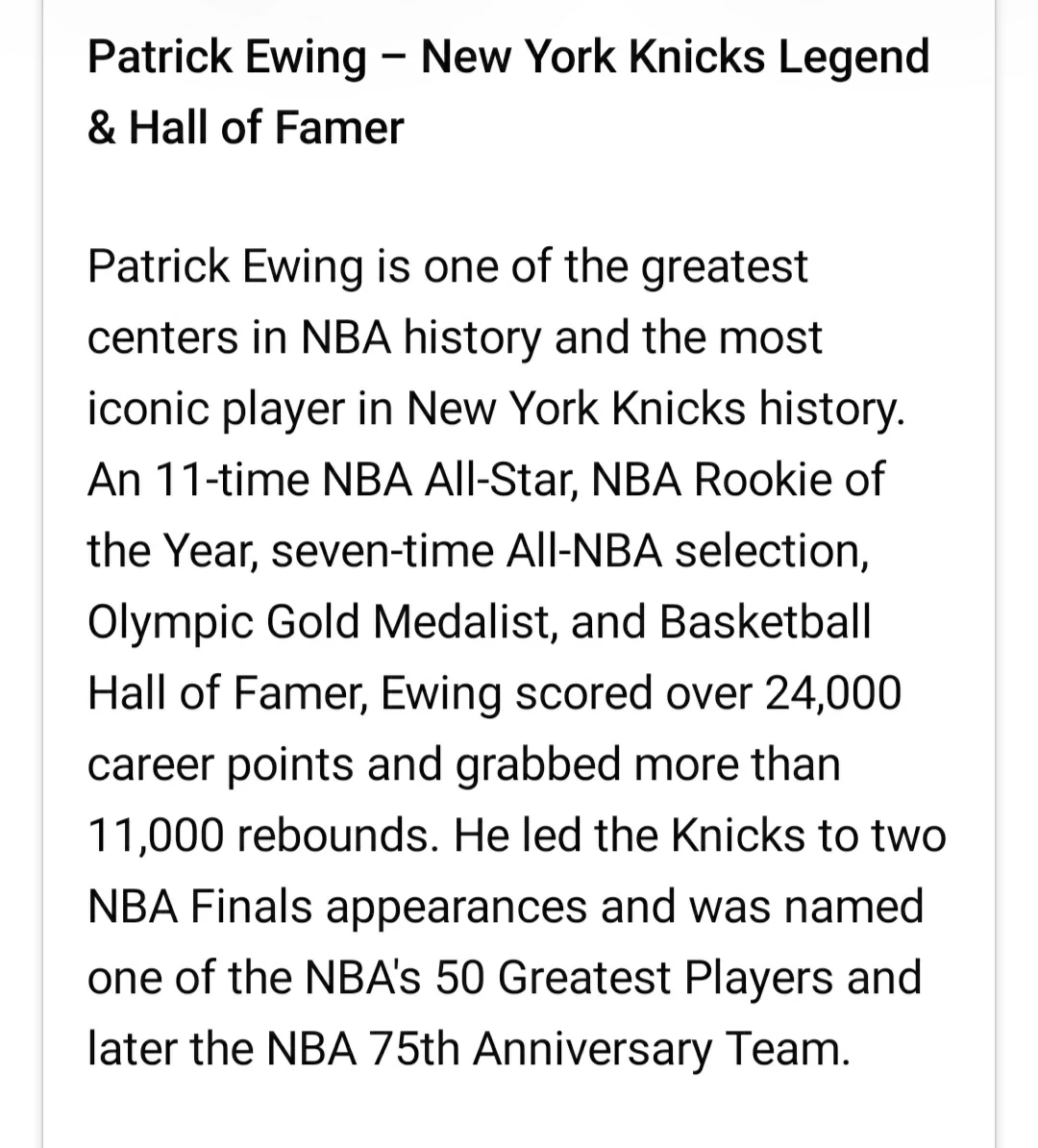 Patrick Ewing and John Starks cards For Sale - photo 3