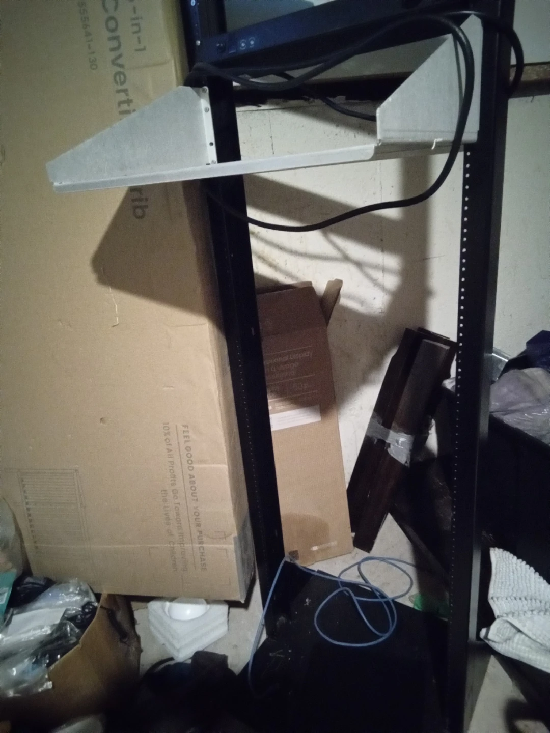 Black Server Rack with Shelves and Patch Panel - photo 3
