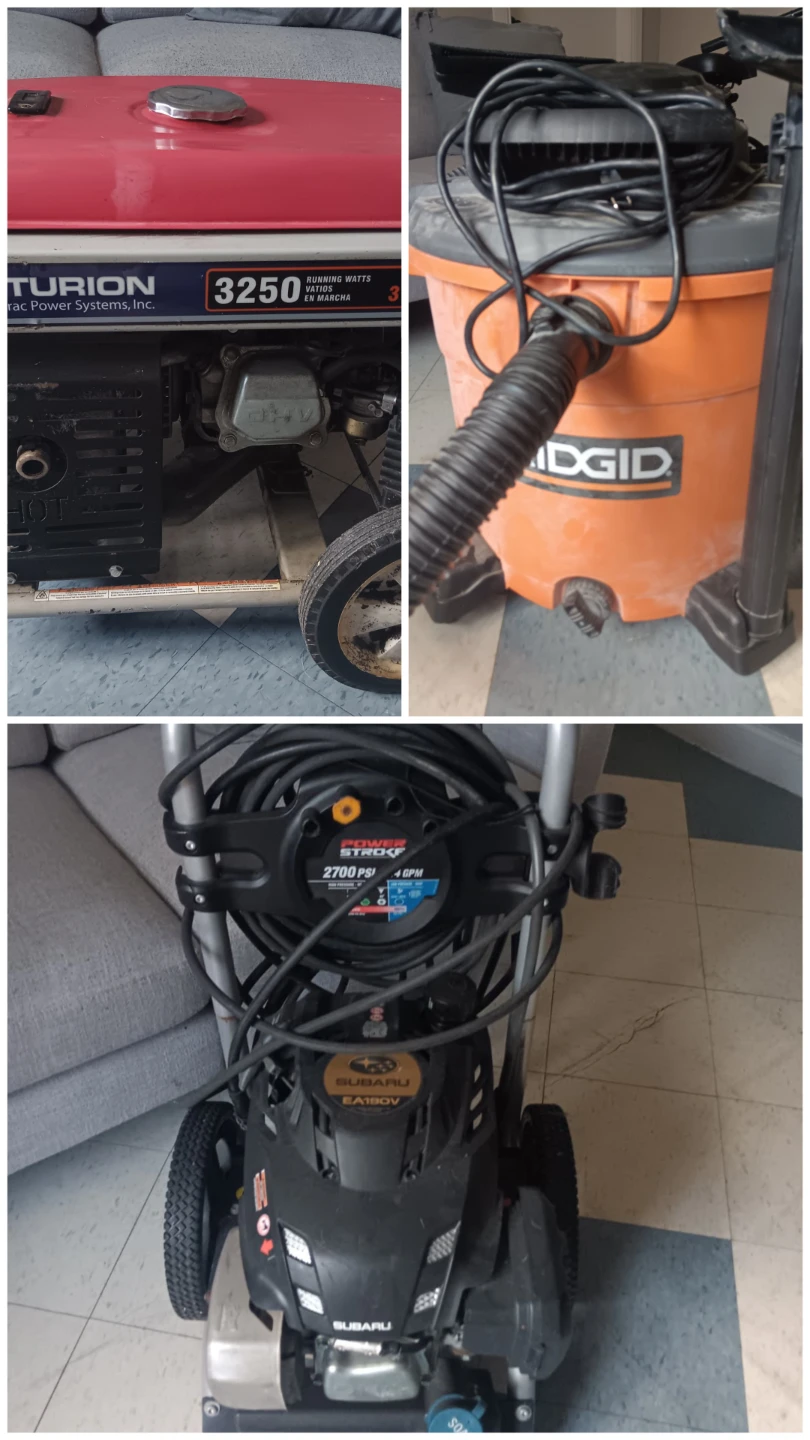 Power washer generador y vacuum