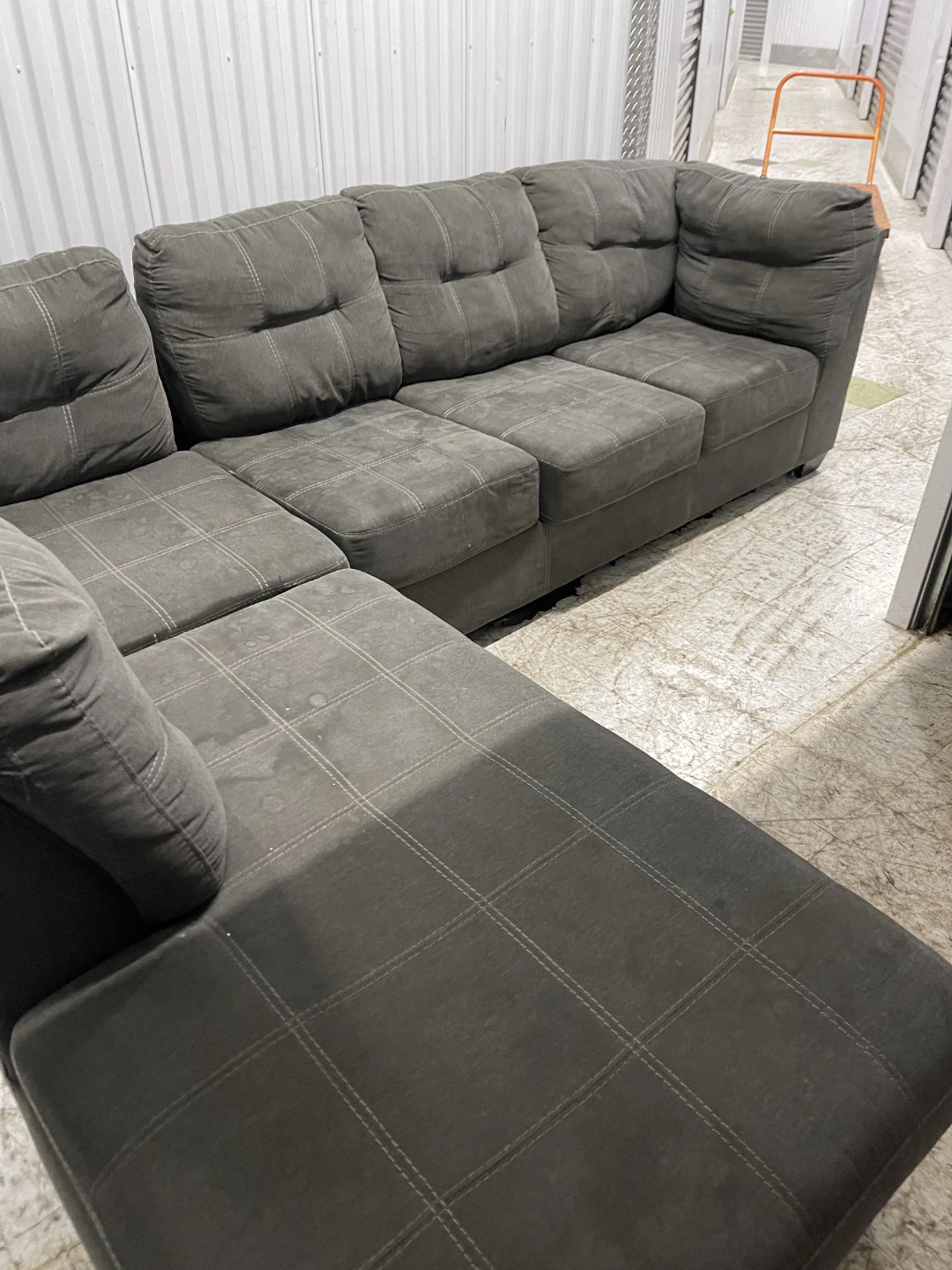 Gray Sectional Sofa with Chaise as is can deliver