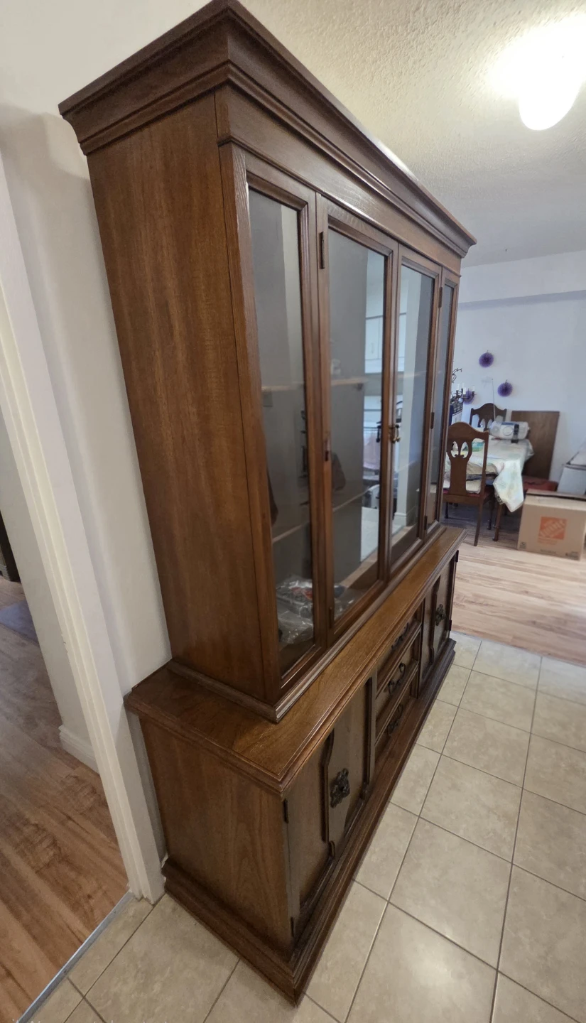 Wooden China Cabinet with Glass Doors - photo 2