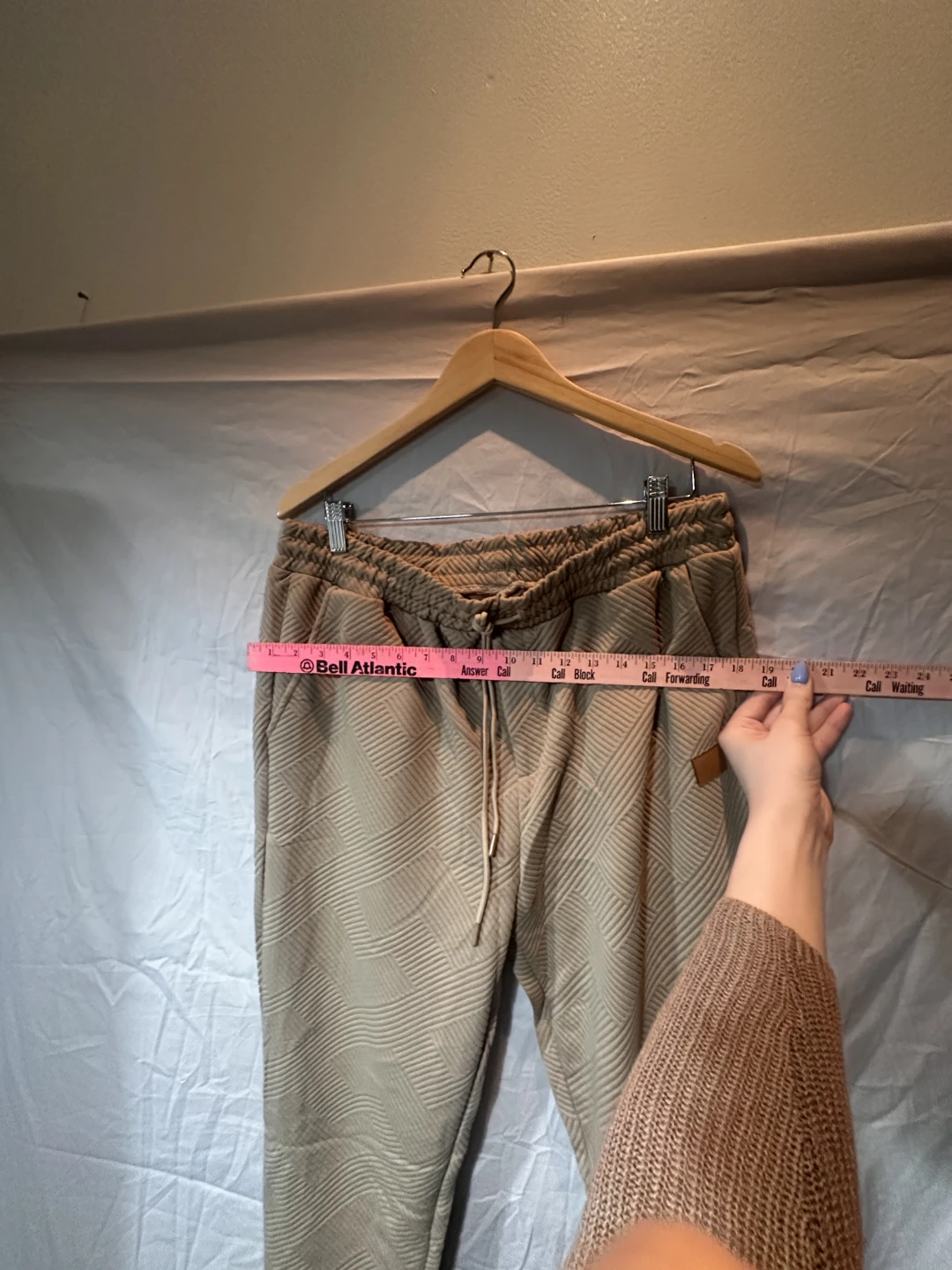 Men's Beige Textured Joggers XL