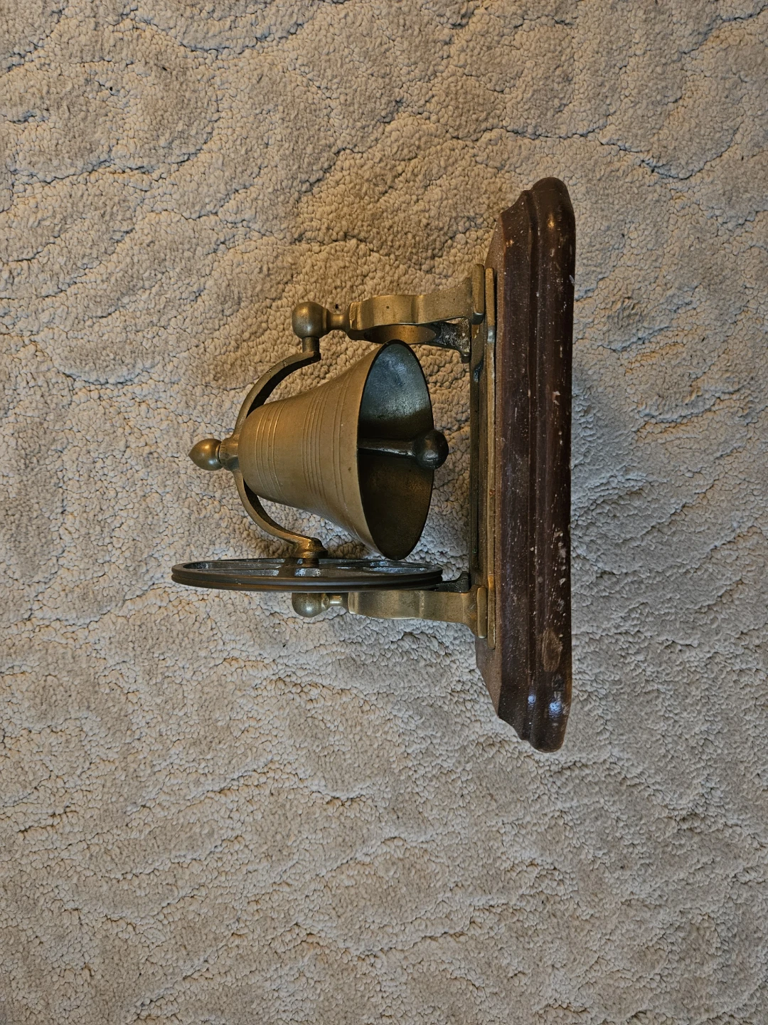 Vintage Brass coloured Bell with Wooden Base - photo 3