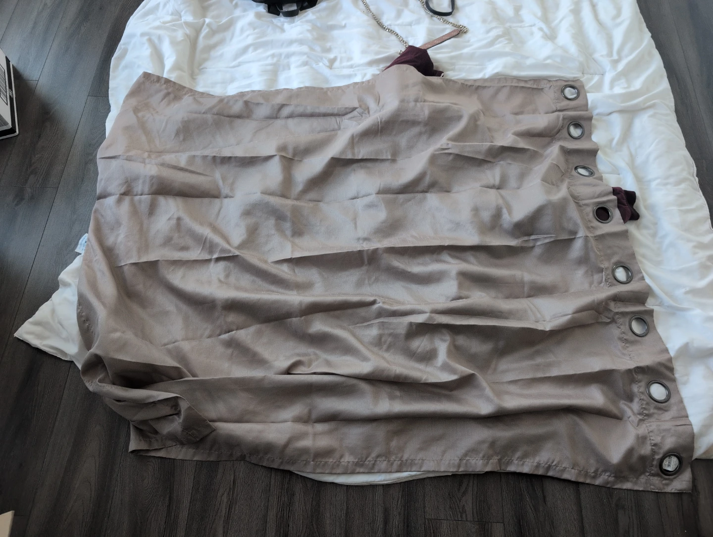 Beige Grommet Curtain Panel