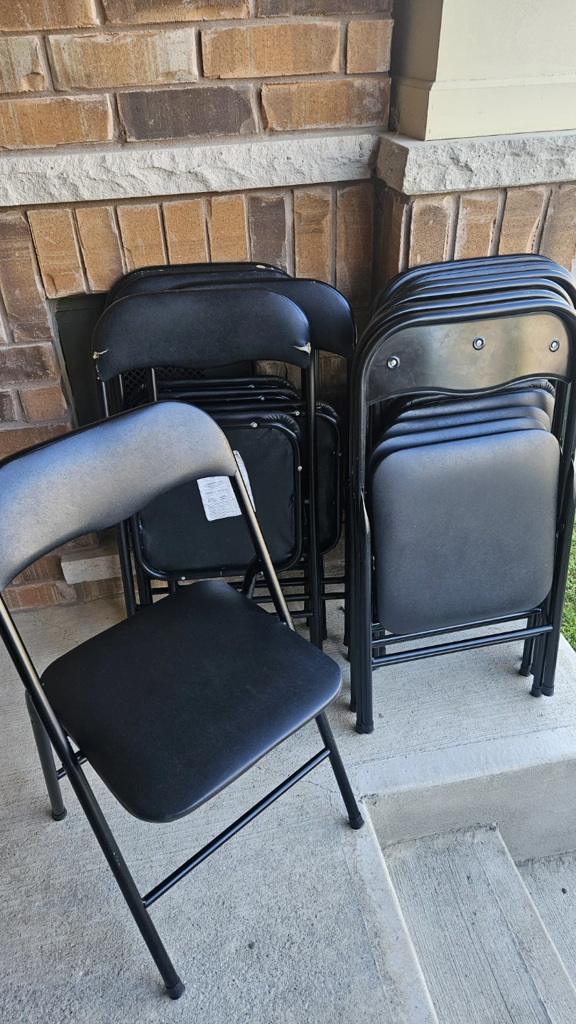 11 Black Folding Chairs - photo 2