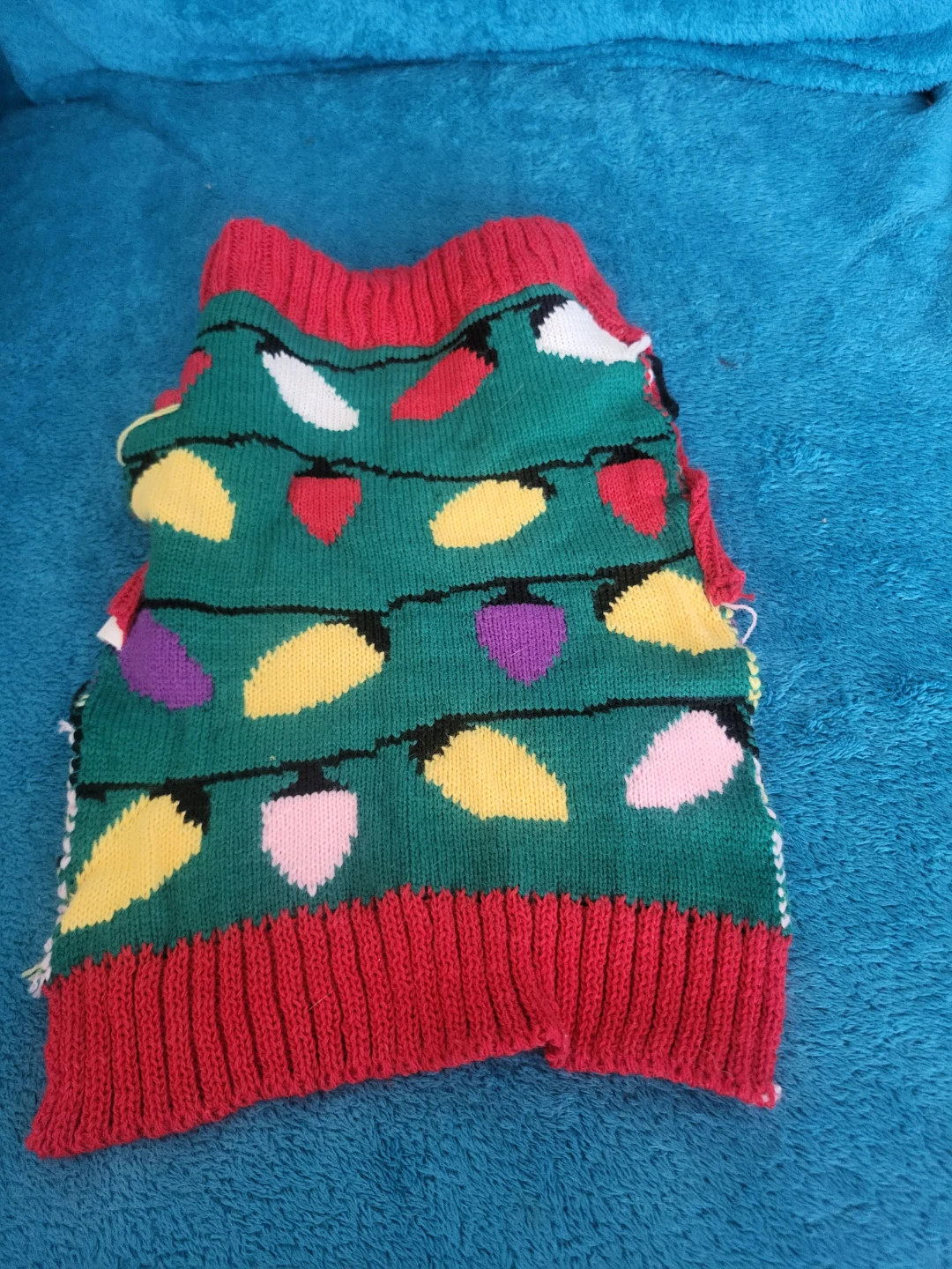Knit Christmas Lights Dog or cat Sweater