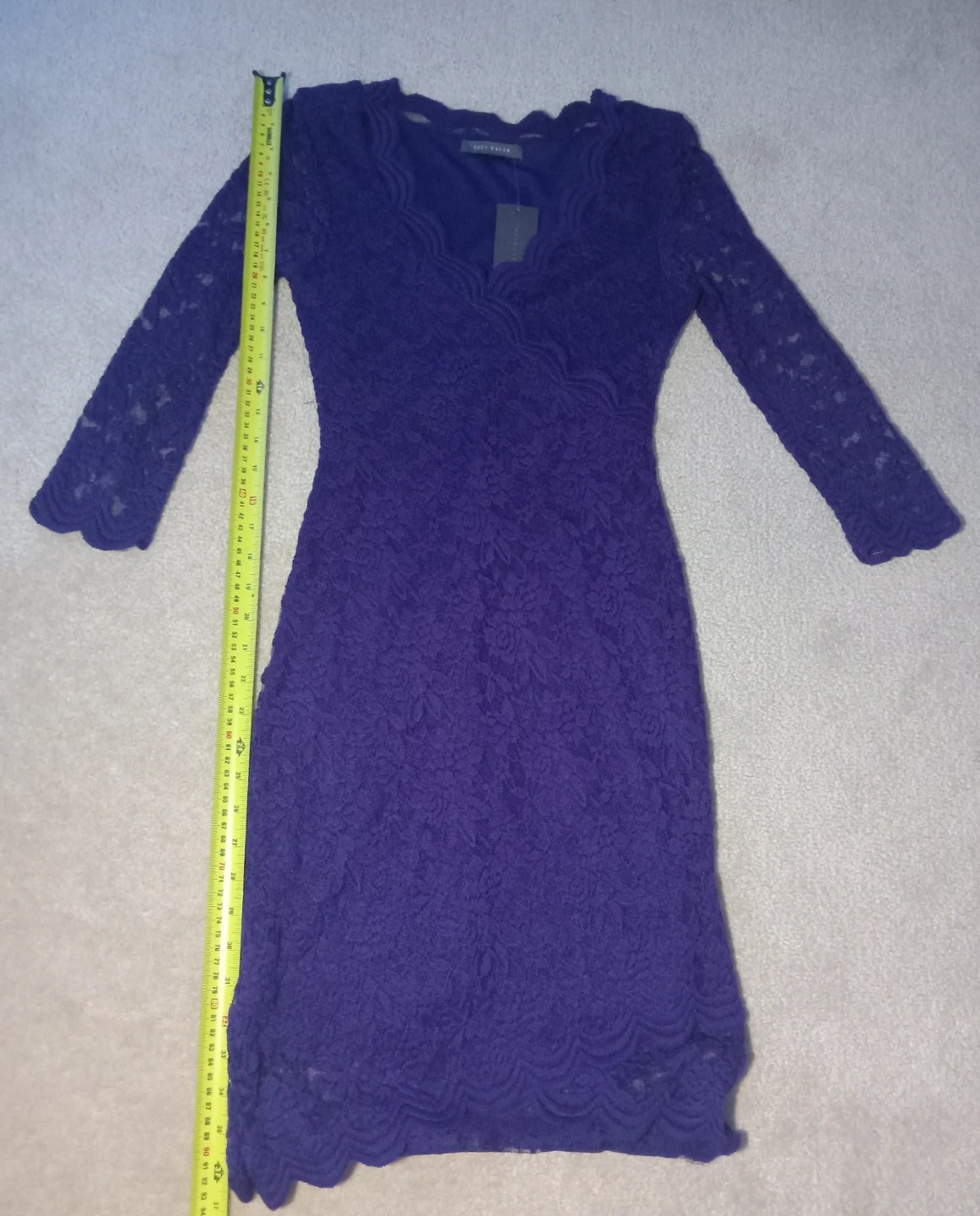 Womens Elegant Violet Purple Laced Dress XS - photo 3