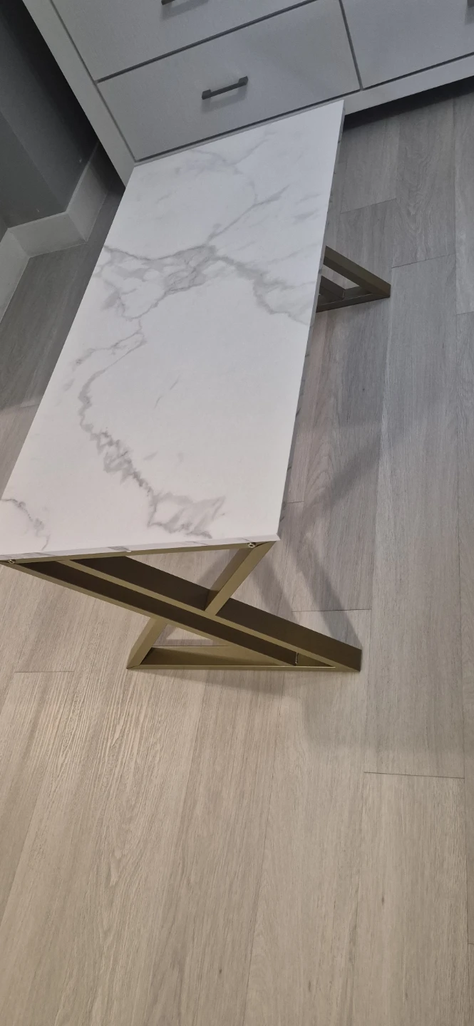 Modern Coffee Table - White Marble Top with Gold Base - photo 5