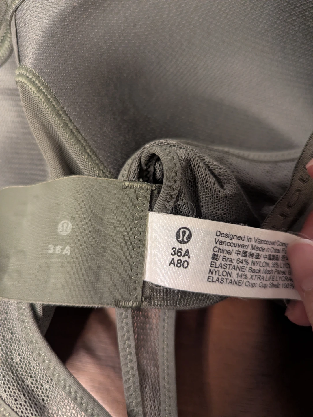 Lululemon Up For It Bra - Olive Green - Size 36A - photo 5