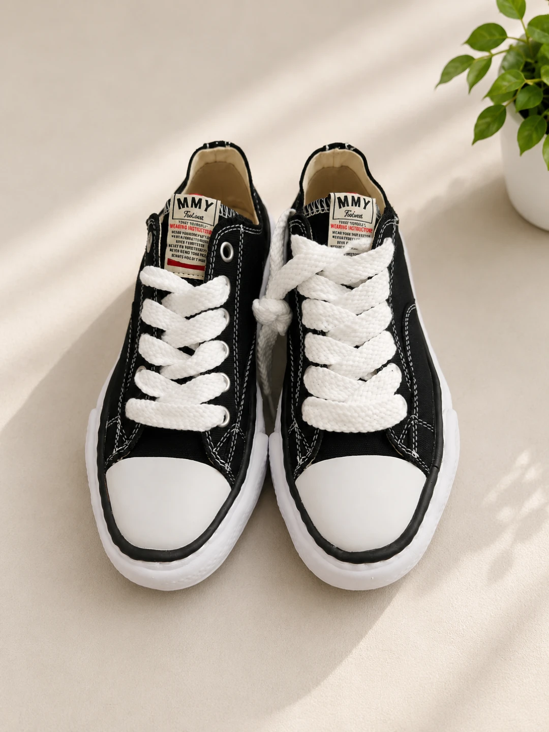Maison Mihara Yasuhiro Black Canvas Sneakers