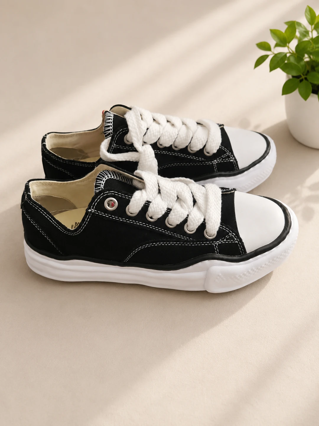 Maison Mihara Yasuhiro Black Canvas Sneakers - photo 2