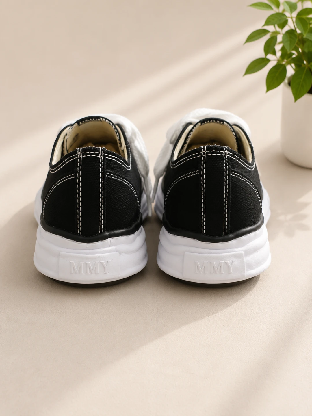 Maison Mihara Yasuhiro Black Canvas Sneakers - photo 3