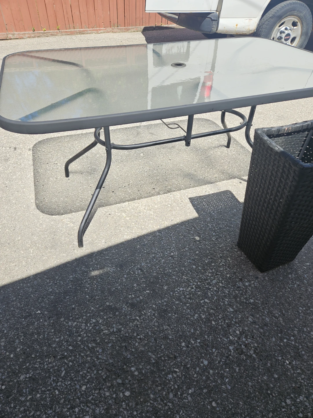 Rectangular Glass Top Patio Table - photo 2