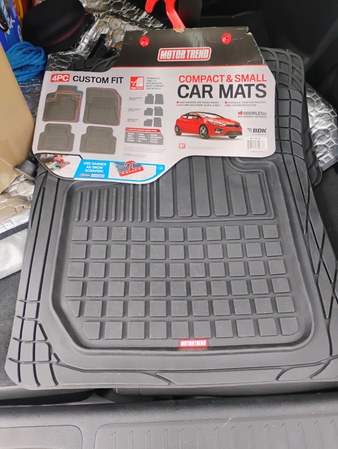 Motor Trend 4 Piece Compact & Small Car Floor Mat Set