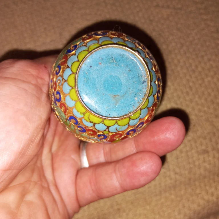 ⚽ Vintage Miniature Cloisonné Vase - photo 3