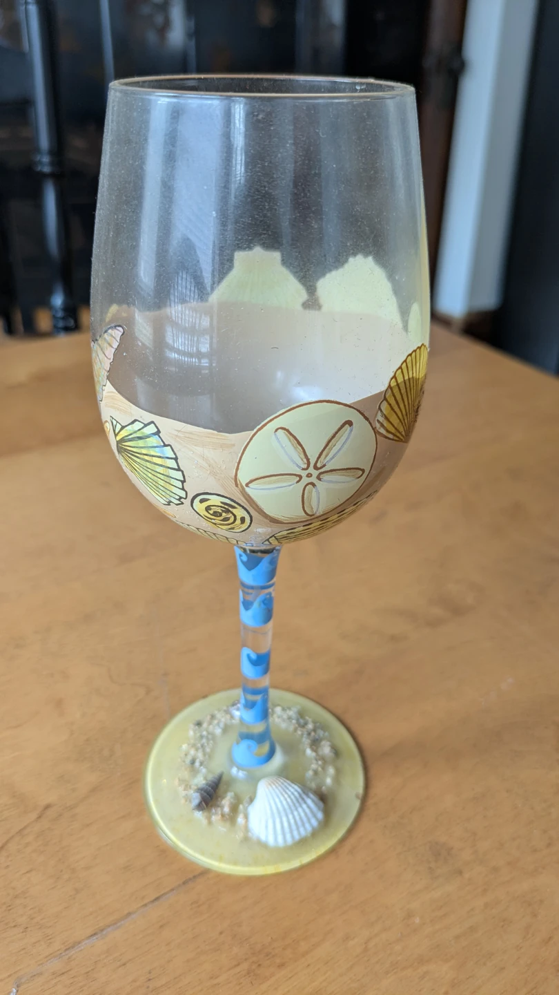 Lolita "Seaside" Hand Painted Wine Glass