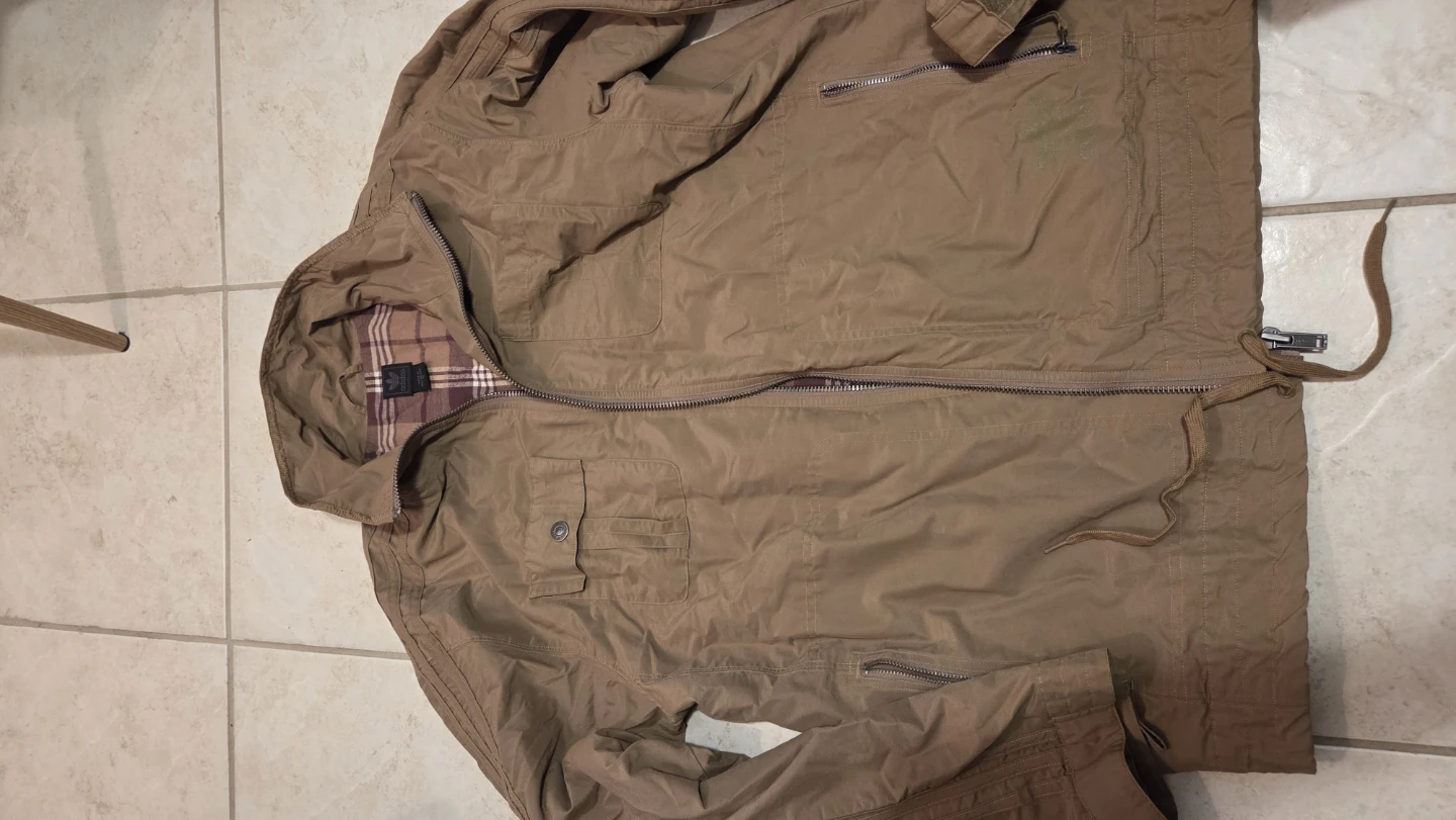 Adidas Men's Brown Plaid Lined Jacket Size M