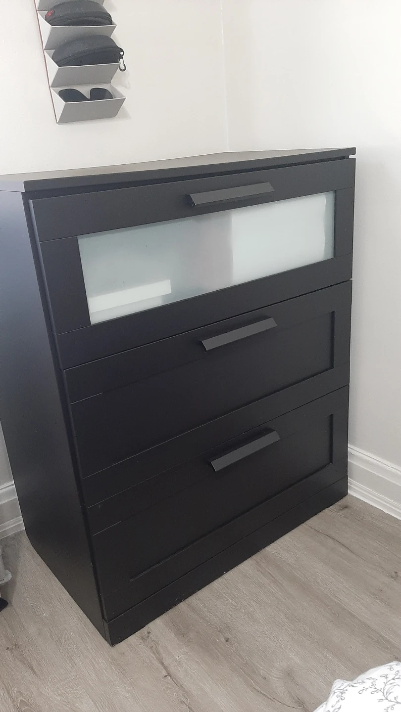Black 3-Drawer Chest