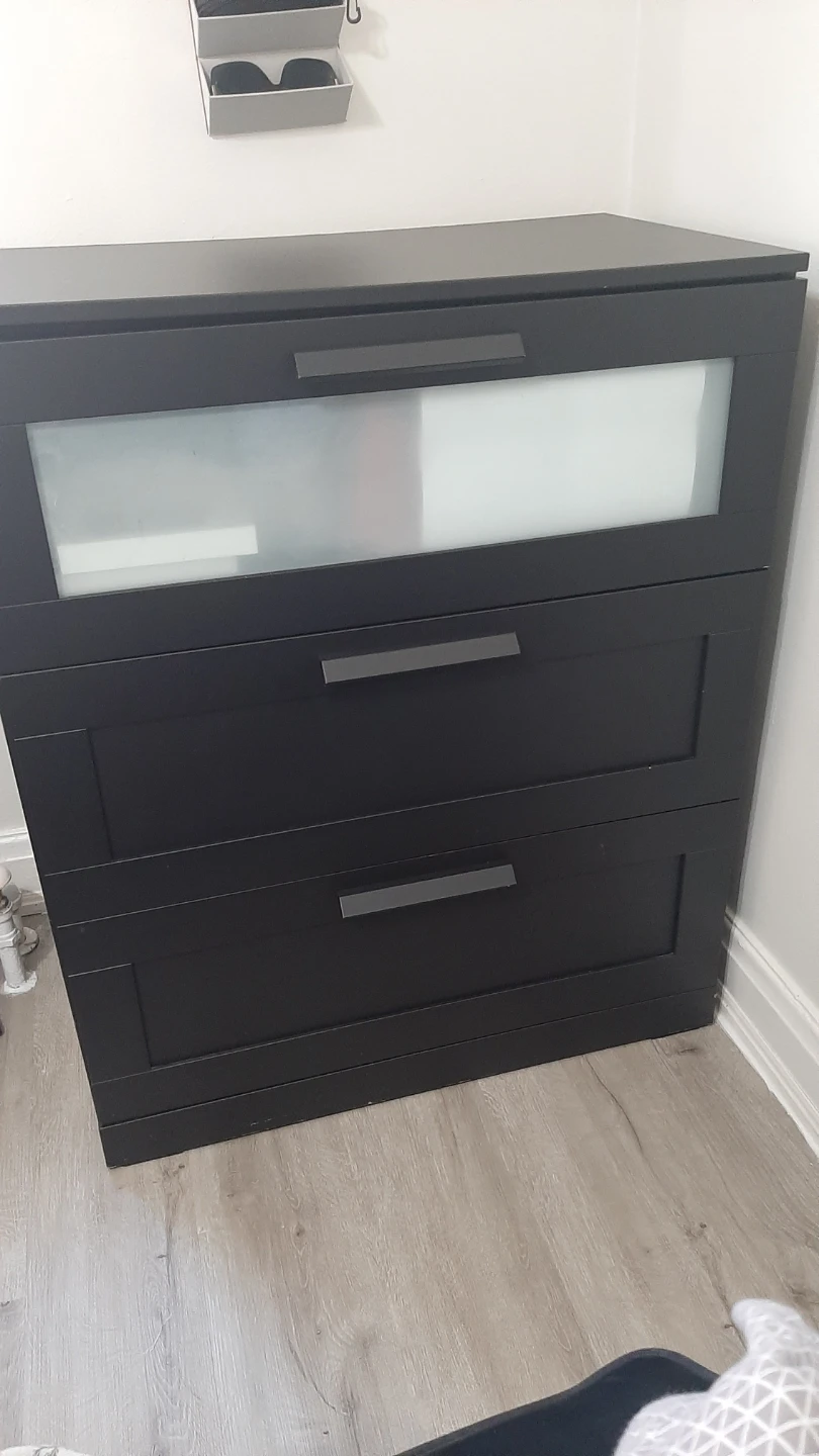 Black 3-Drawer Chest - photo 3
