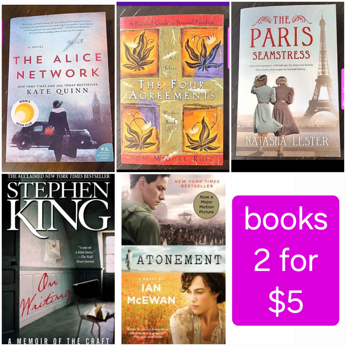 Books - 2 for $5 new/like new books