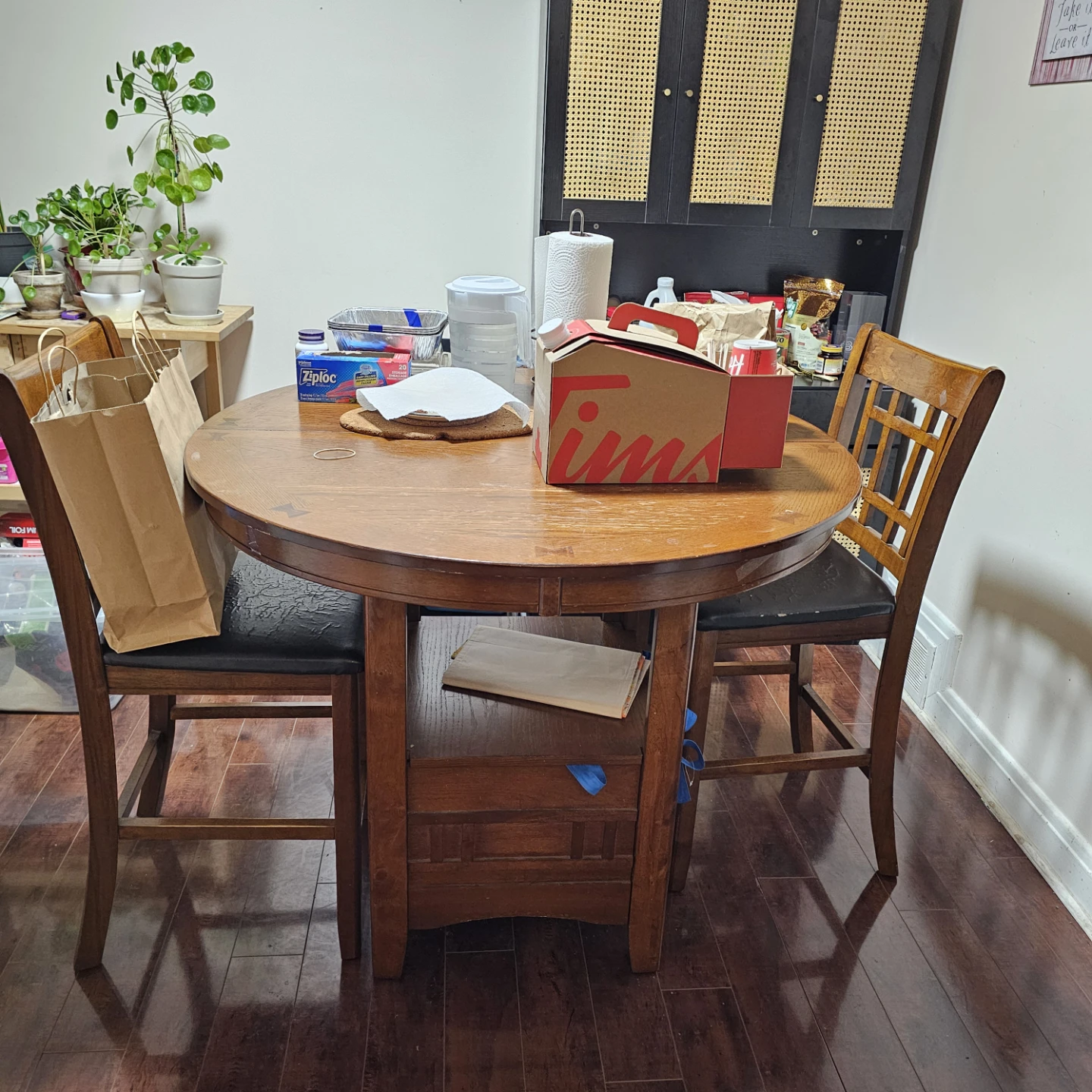 Wooden Dining Table with 2 Chairs