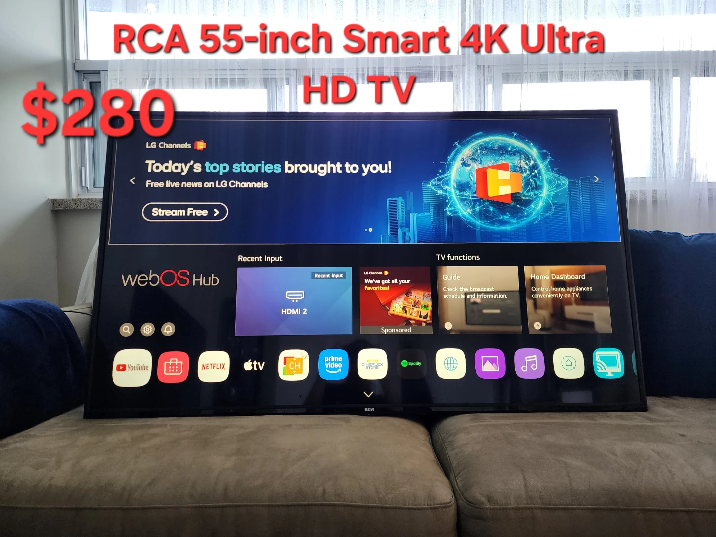 ⚽55" RCA 4K Ultra HD Smart TV - webOS Hub - Great Condition