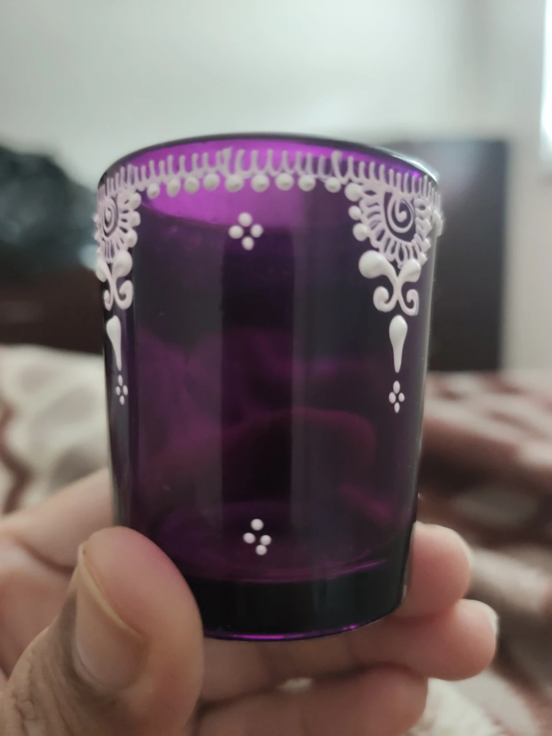 Purple Decorative Glass Holder