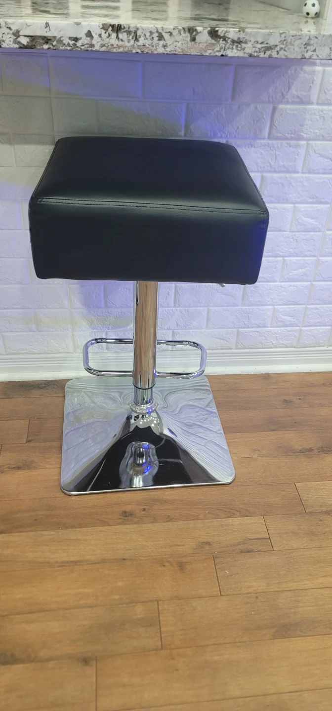 Set of 2 Black Adjustable Bar Stools - photo 2