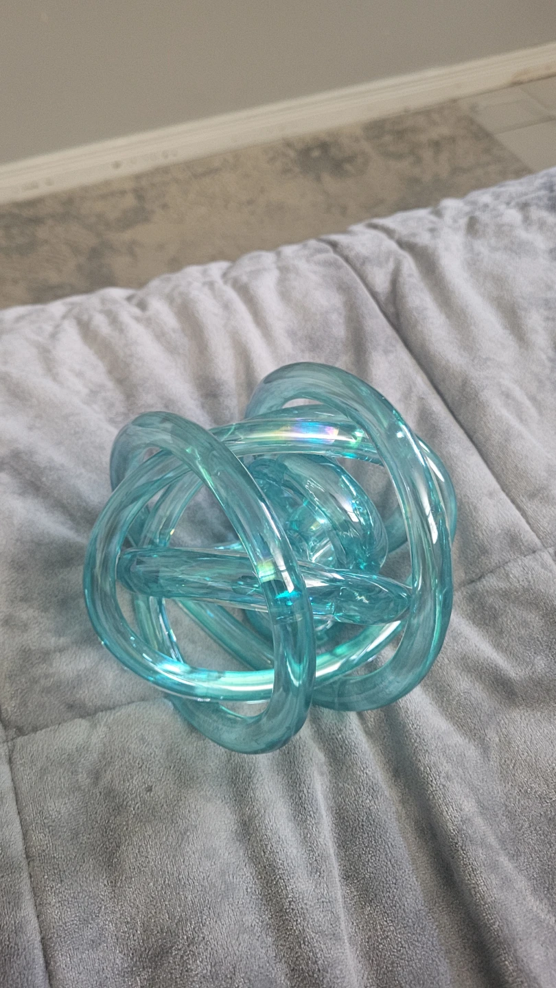 Blue Glass Knot Decor Sculpture - photo 2