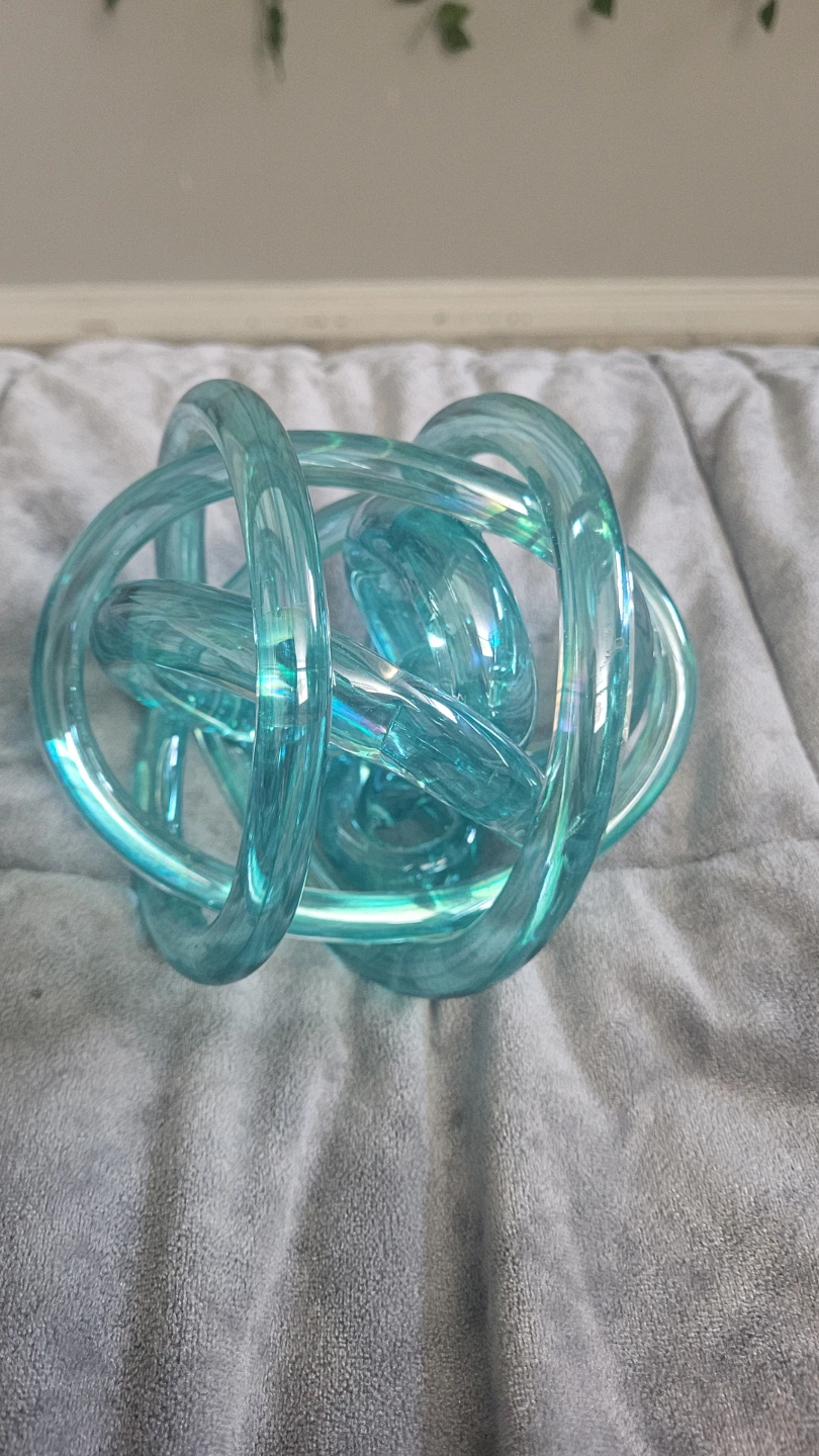 Blue Glass Knot Decor Sculpture - photo 3