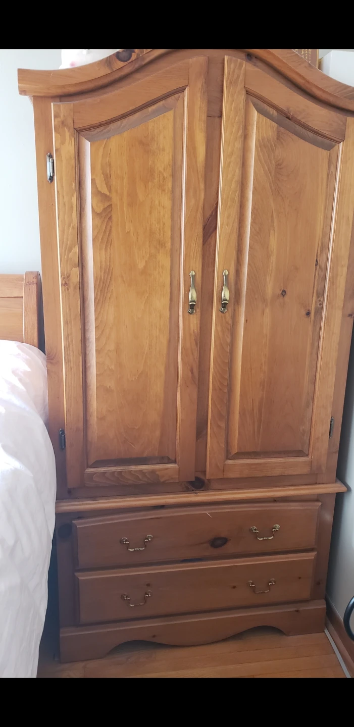 Solid Oak Sleigh Bed set - photo 4