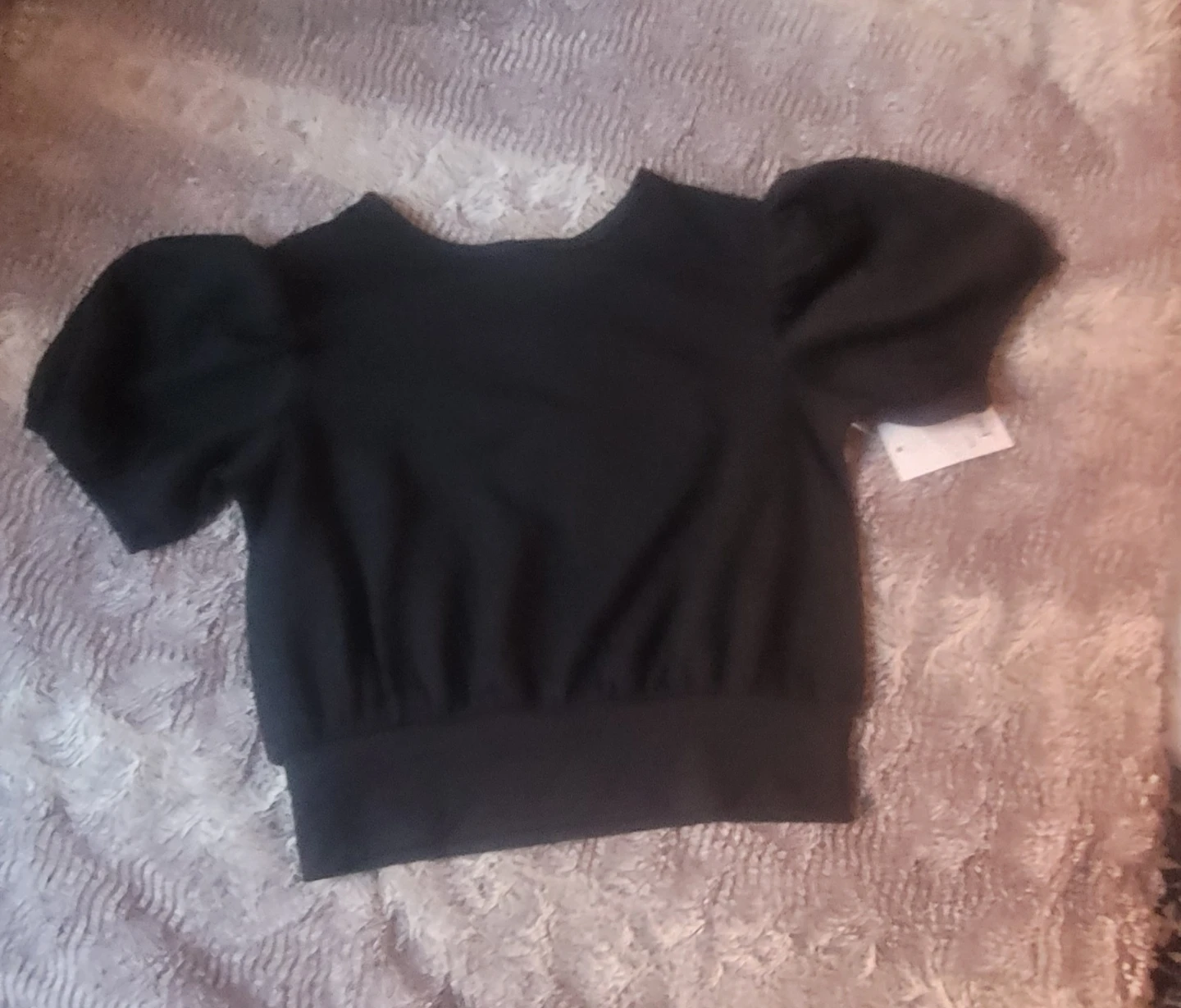 Black Puff Sleeve Top - photo 2